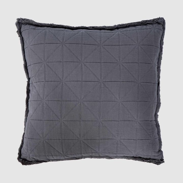 Quilted Cushion Dark Grey 50x50 - Cover only