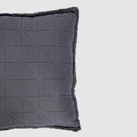 Quilted Cushion Dark Grey 50x50 - Cover only