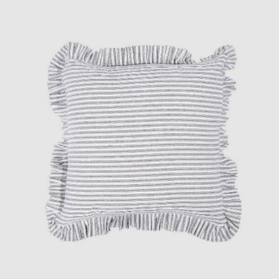 Tick Frill cushion 50x50 Blue