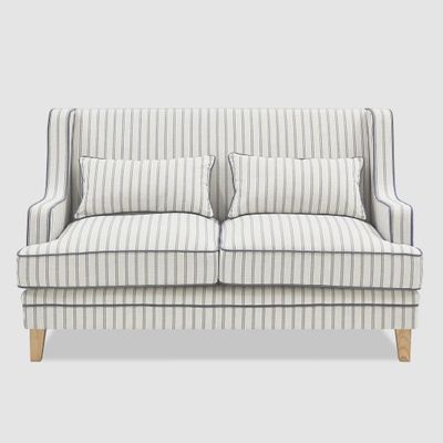 Bondi Hamptons 2 Seat Sofa Blue/White Pin Stripe