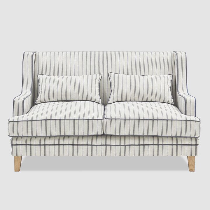 Bondi Hamptons 2 Seat Sofa Blue/White Pin Stripe