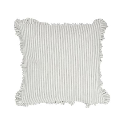 Tick Frill cushion 50x50 Grey