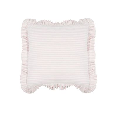 Tick Frill cushion 50x50 Pink