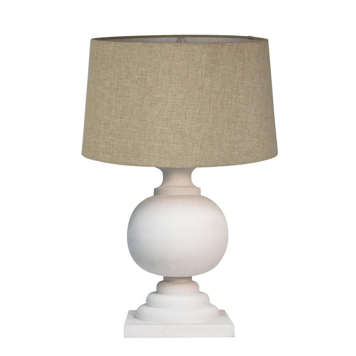 Coach - White - Turned Wood Ball Balustrade Table Lamp