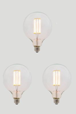 Set of 3 G125 Long LED Filament - Clear Glass - 8W E27 2200k
