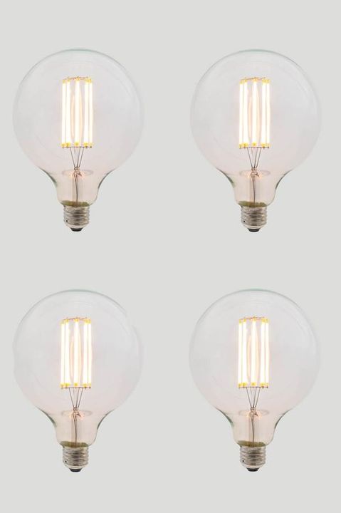 Set of 4 G125 Long LED Filament - Clear Glass - 8W E27 2200k