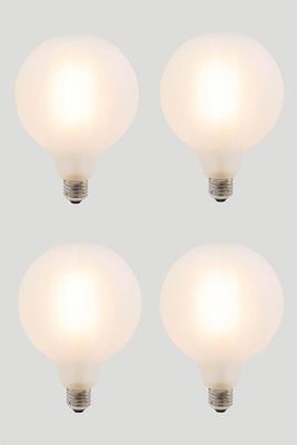 Set of 4 G125 LED Filament - Porcelain Frosted - 10W E27 2700k