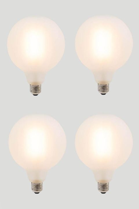 Set of 4 G125 LED Filament - Porcelain Frosted - 10W E27 2700k