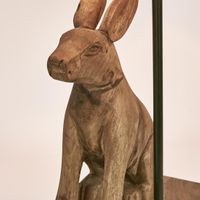 Simon - Dark Natural - Small Wooden Rabbit Table Lamp
