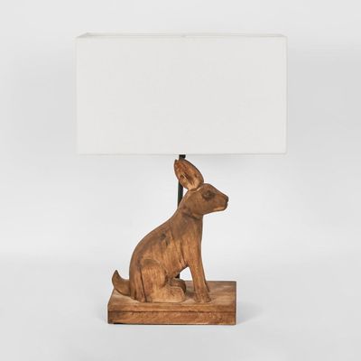 Simon - Dark Natural - Small Wooden Rabbit Table Lamp