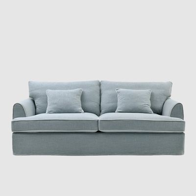 Byron Hamptons 3 Seat Sofa Blue Sky