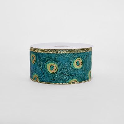 63mm -22.86m Peacock Ribbon