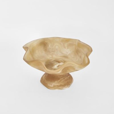 Halo Footed Bowl Swirl Resin Toffee