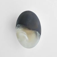 Halo Coat Hook Small Swirl Resin B&W