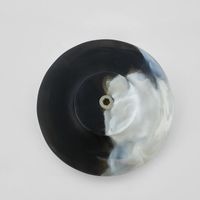 Halo Coat Hook Large Swirl Resin B&W