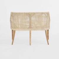 Charlotte Rattan Bench Seat Natural Whitewash