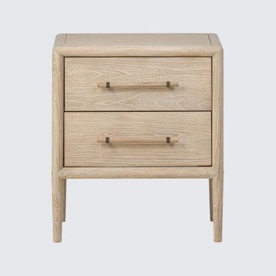 Bayview Bedside 2 Drawer Natural Whitewash