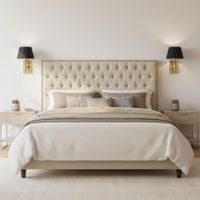 Queenscliff Tufted Bedhead Queen Beige