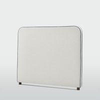 Brighton Bedhead Queen Ivory with Blue piping