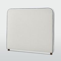 Brighton Bedhead King Ivory with Blue piping