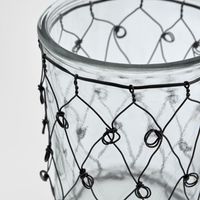 WIRE COVERED CANDLE HOLDER S/2