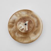 Halo Coat Hook Large Swirl Resin Toffee