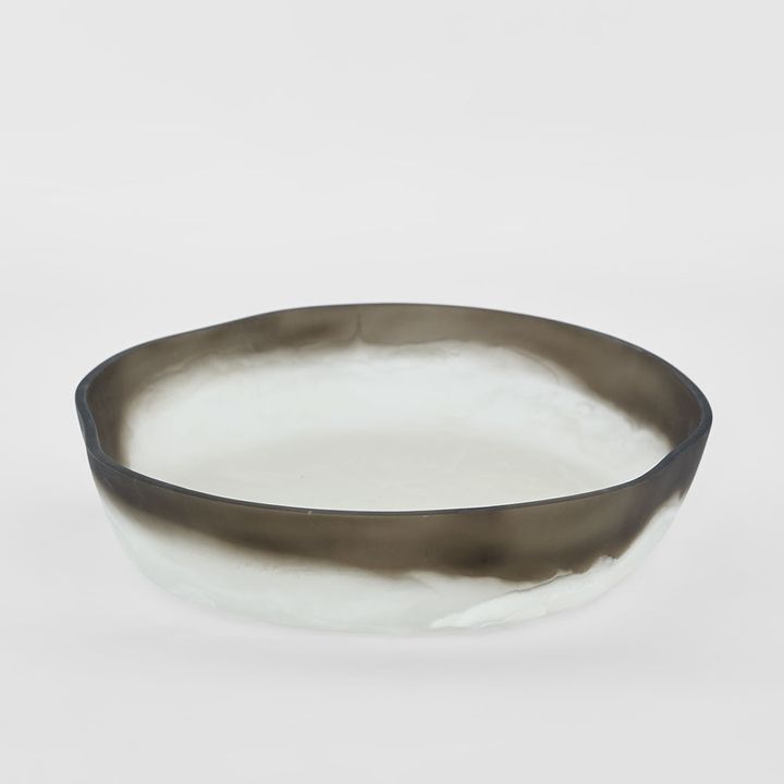 Halo Bowl Large Swirl Resin B&W
