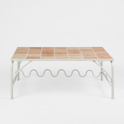 Wira Coffee Table Outdoor Iron White with tiled top
