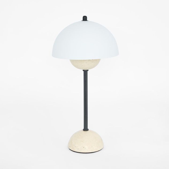 Tondo Travertine Table Lamp