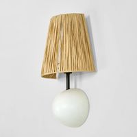 Cove Wall Light Wall Light with Raffia Shade