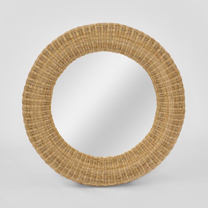 Long Island Mirror Round Rattan