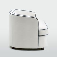 Brighton Hamptons 3 seat sofa Ivory with blue piping