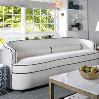 Brighton Hamptons 3 seat sofa Ivory with blue piping