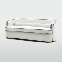 Brighton Hamptons 3 seat sofa Ivory with blue piping