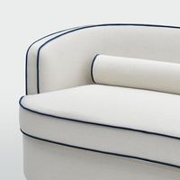 Brighton Hamptons 3 seat sofa Ivory with blue piping