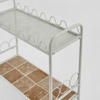 Wira Bar Cart Outdoor Iron White with tiled shelf
