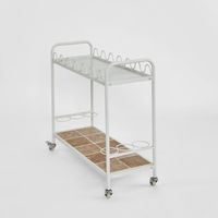 Wira Bar Cart Outdoor Iron White with tiled shelf