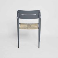 Casper Stackable Dining chair with Arms White & Natural Weave Outdoor