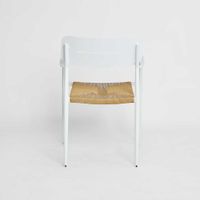 Casper Stackable Dining chair with Arms Black & Natural Weave Outdoor