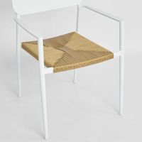 Casper Stackable Dining chair with Arms Black & Natural Weave Outdoor