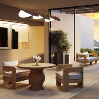 Cassius 1.2m Round Dining Table Natural Outdoor