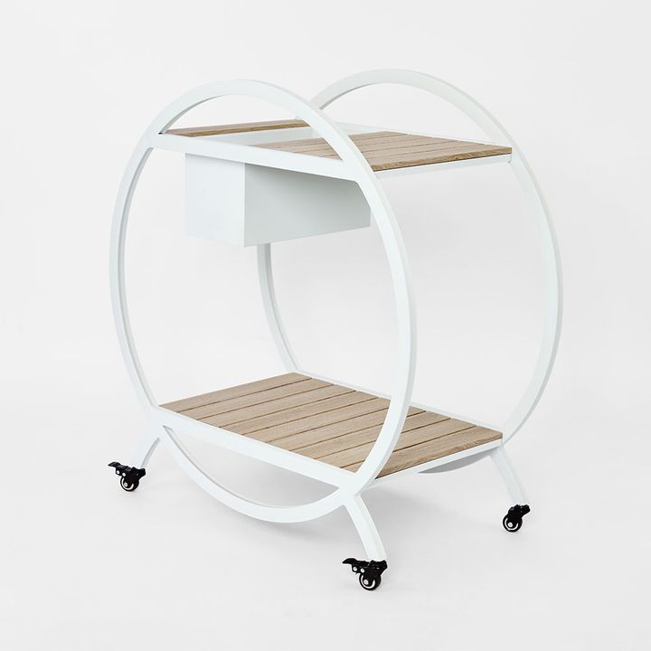 Ryder Bar Cart White Outdoor