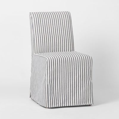 Clifton Dining Chair Slip Cover  Blue Stripe
