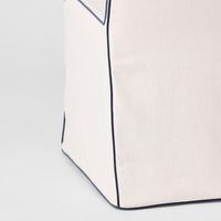 Slip Cover Only - Clifton Dining Chair  Ivory W/ Navy Piping