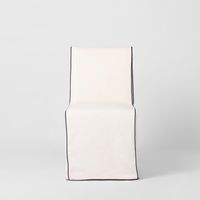 Slip Cover Only - Clifton Dining Chair  Ivory W/ Navy Piping