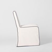 Slip Cover Only - Clifton Dining Chair  Ivory W/ Navy Piping