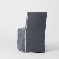Slip Cover Only - Clifton Dining Chair  Navy W/ White Piping