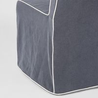 Slip Cover Only - Clifton Dining Chair  Navy W/ White Piping