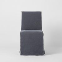 Slip Cover Only - Clifton Dining Chair  Navy W/ White Piping