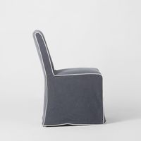 Slip Cover Only - Clifton Dining Chair  Navy W/ White Piping